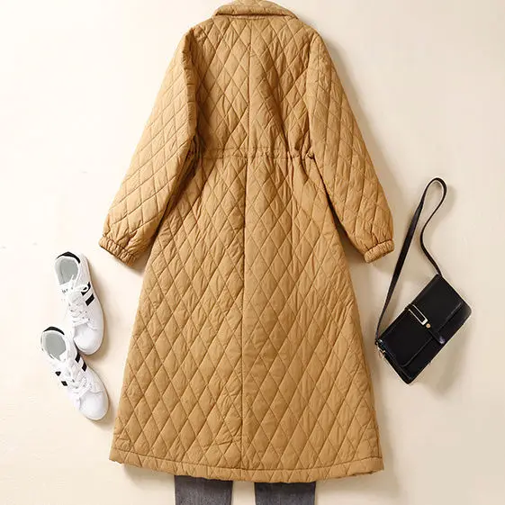 2025 Autumn/Winter New Women's Cotton Robe Loose Commuting Leisure Strap Parkas