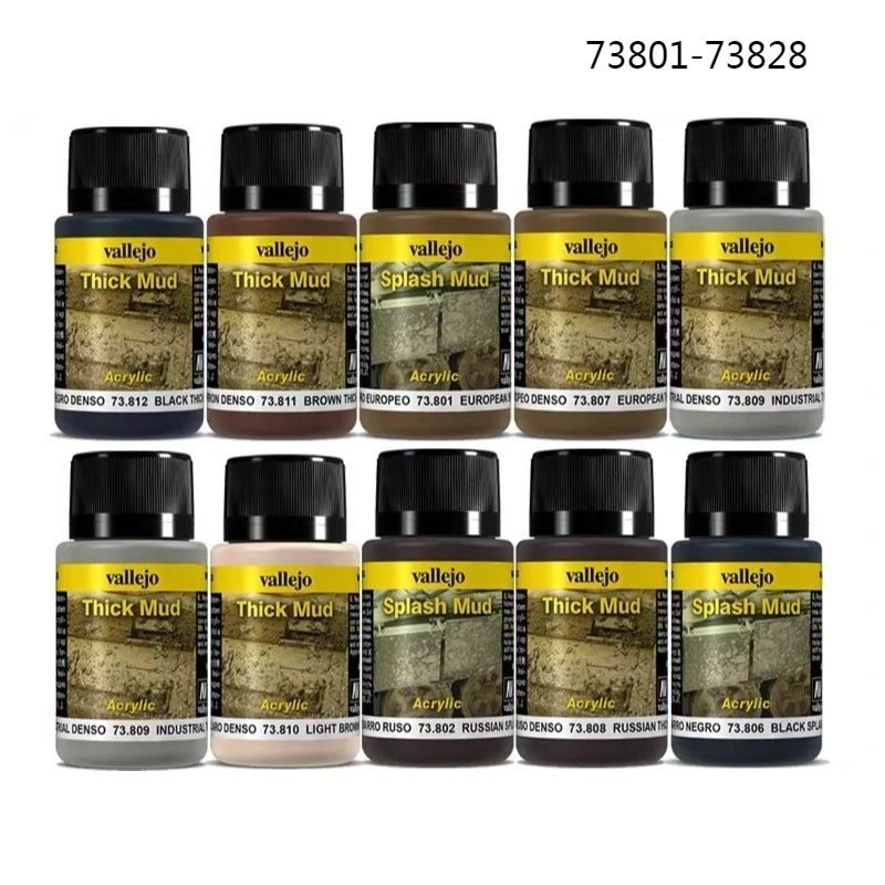 Vallejo Weathering Effect Liquid Mud Dirt Rust Streaks Water Trails Wash Pigment for Military Models Wargame Paints 73801-73828