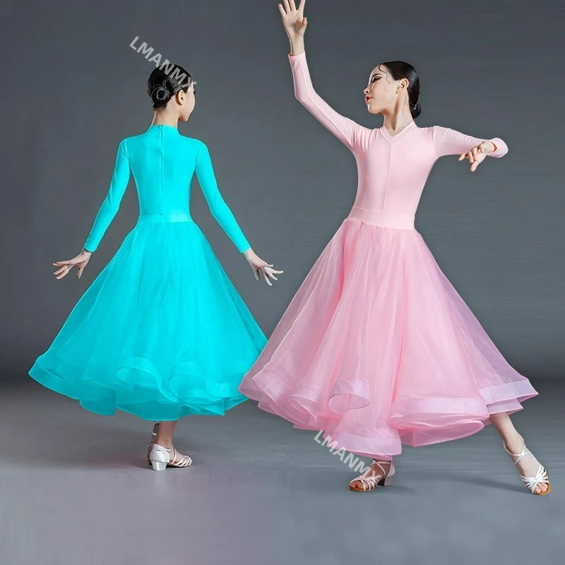 New Latin dance costume, girls' performance costume, pink ballroom dance competition costume, grand performance costume