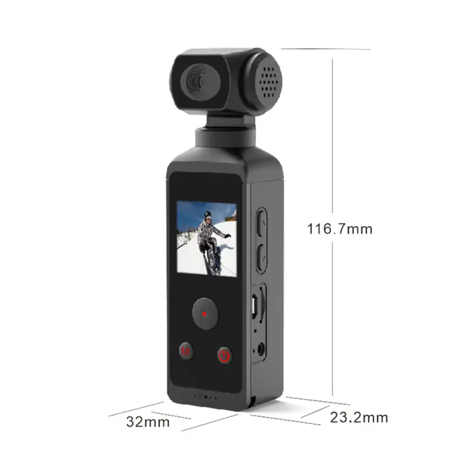 Mini Pocket Gimbal with Tiny Touch Screen & PTZ Camera Max 12MP Photos & 4K 30fps Real Time Videos to be Viewed by APP via WiFi
