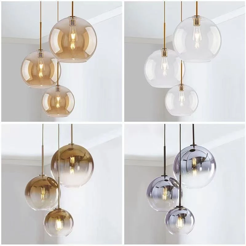 Nordic luxury living room  modern dining room  pendant light  dining room  gradient round bar counter  bedroom  bedside lighting