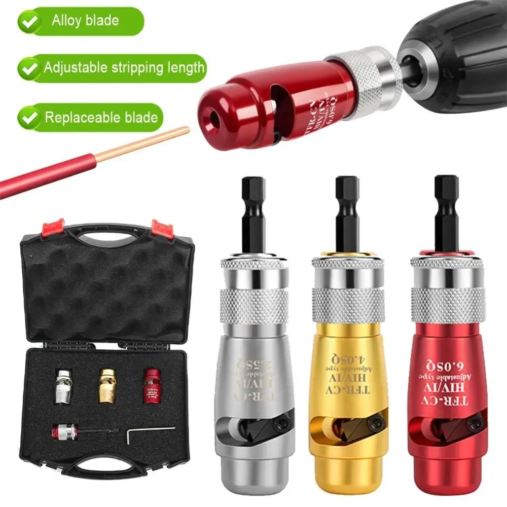 

Electric Wire Stripper for 2.5/4/6 Square Wire Cable Automatic Stripping Tool Electric Wire Peeling Machine for Electrician