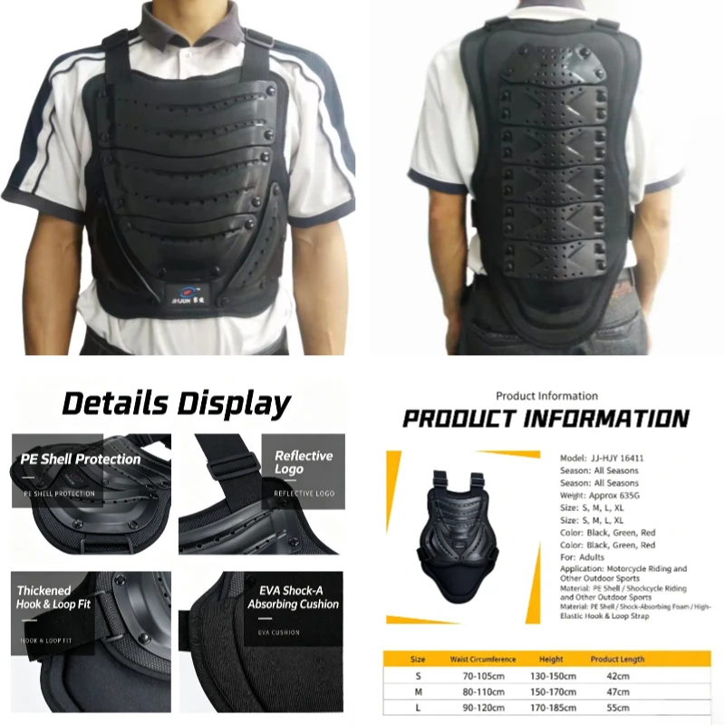 Adult Motorcycle Armor Off-road Turtle Riding Armor Protective Gear Racing Anti-fall Clothing Motocross Protective Gear Moto