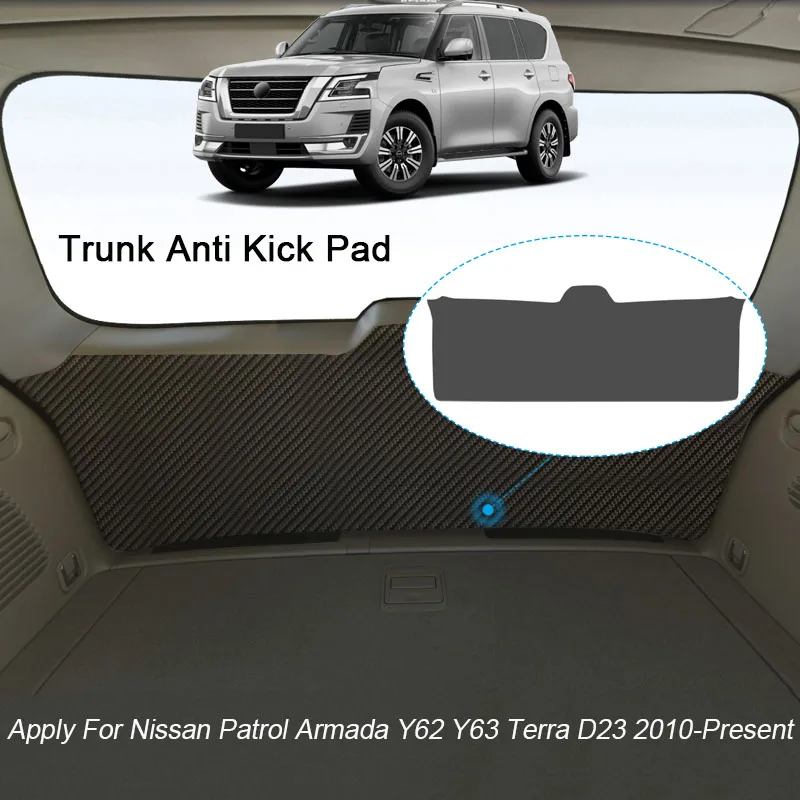 

Car Anti-kick Carbon Trunk Pad For Nissan Patrol Armada Y62 Y63 Terra D23 2010-PresentWeather Dustproof Protect Tailgate Sticker