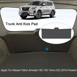 Car Anti-kick Carbon Trunk Pad For Nissan Patrol Armada Y62 Y63 Terra D23 2010-PresentWeather Dustproof Protect Tailgate Sticker