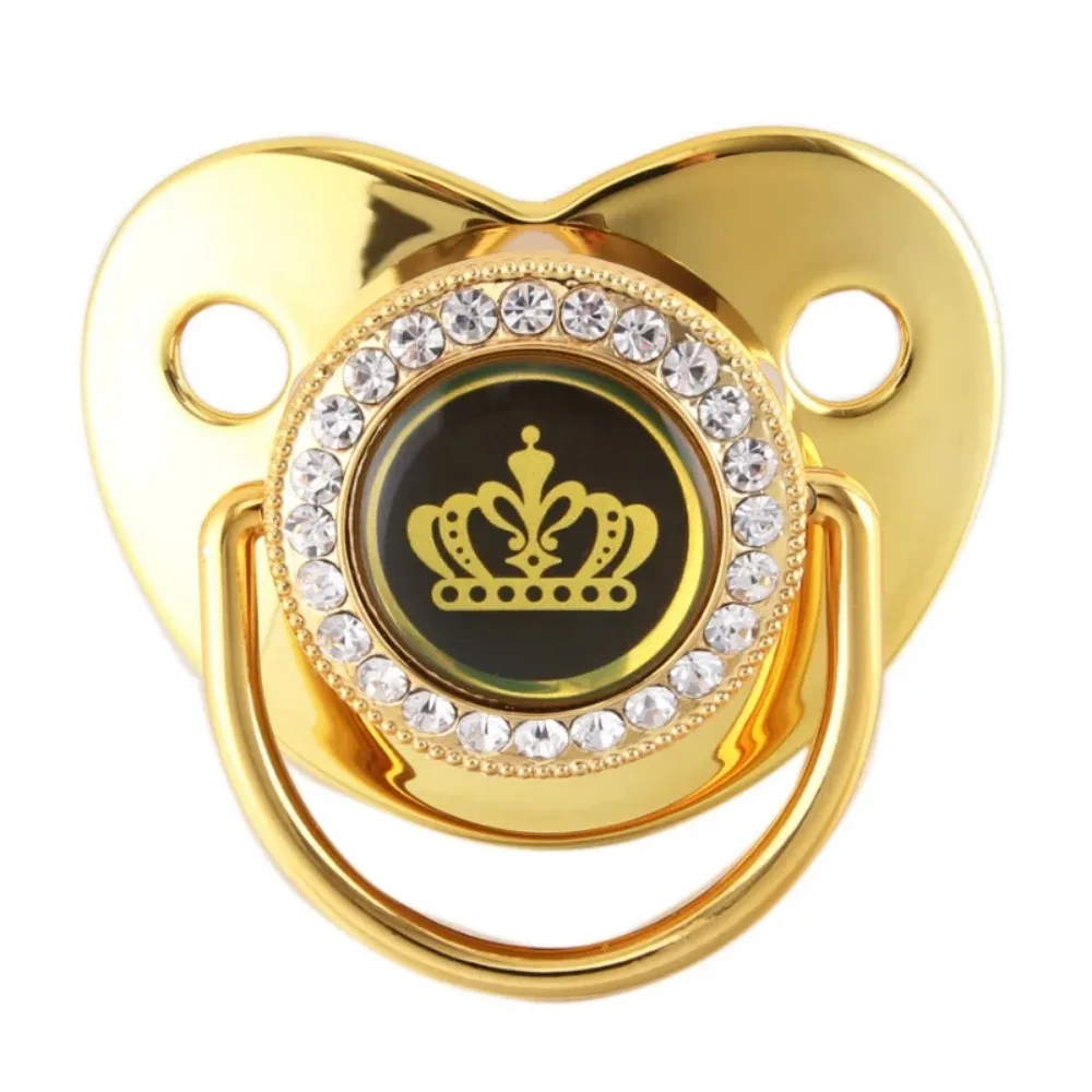 Luxury Crown Baby Pacifier with Cover Bling Pacifiers Silicone Newborn Infant Nipple Newborn Dummy Soother Baby Gifts BPA Free