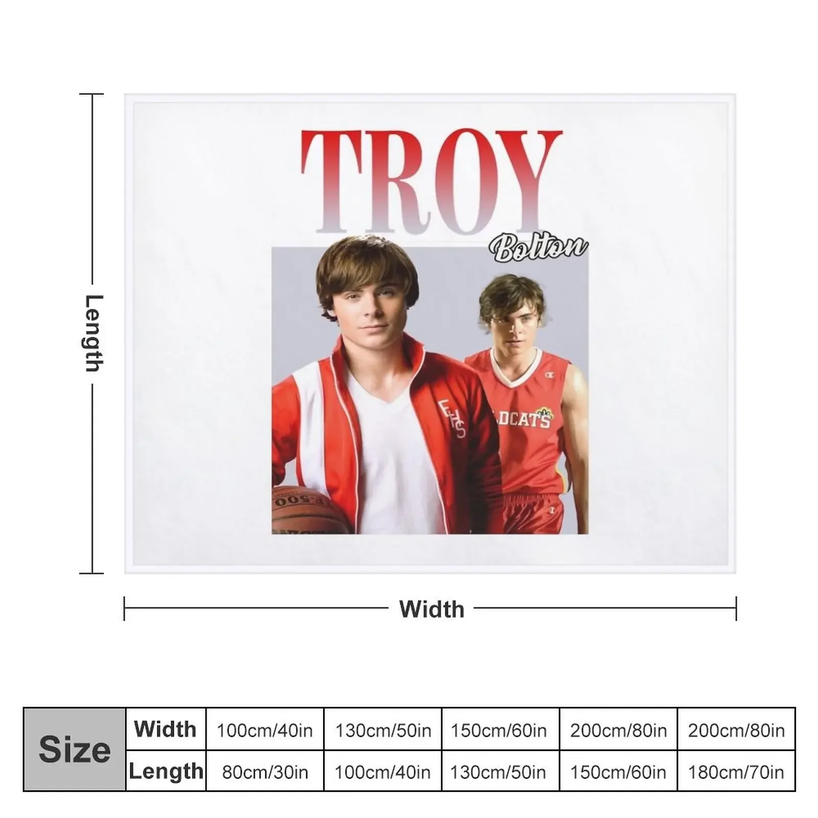 Troy Bolton Throw Blanket for sofa Moving For Baby Weighted Blankets