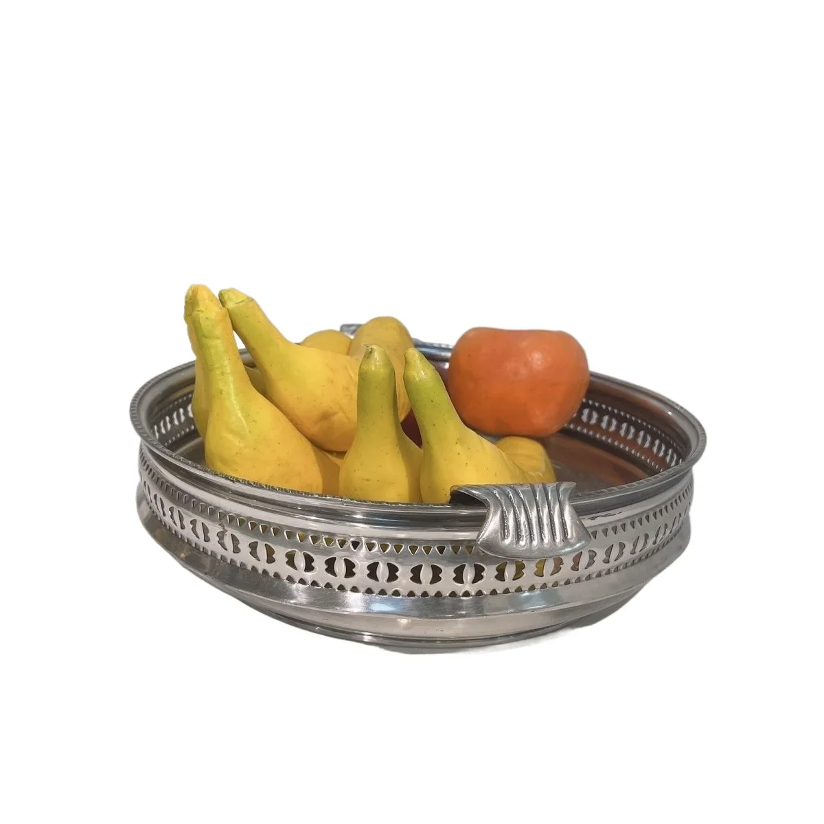 European French silver pure brass fruit plate high value luxury new house living room coffee table desktop fruit plate