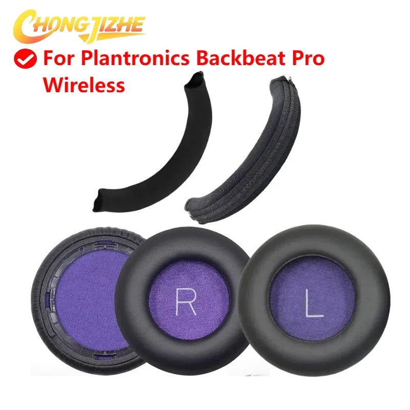 Replacement Leather Earpads Headband Ear Pads Cushion Cover Muffs Repair Part For Plantronics Backbeat Pro Wireless Headset