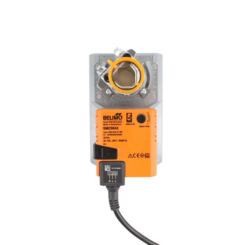 

SM230AX 20 Нм Демпферный привод SMA-040 101 002 Время работы 90S Напряжение переменного тока 100...240 В Управление открытым/закрытием, 3 точки