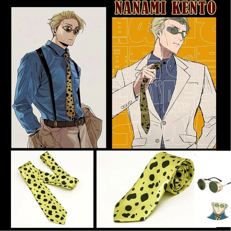 Anime Nanami Kento Glasses Tie Cosplay Costume Accessories Halloween Carnival Party Disguise Gifts Necktie Unisex Props view 2