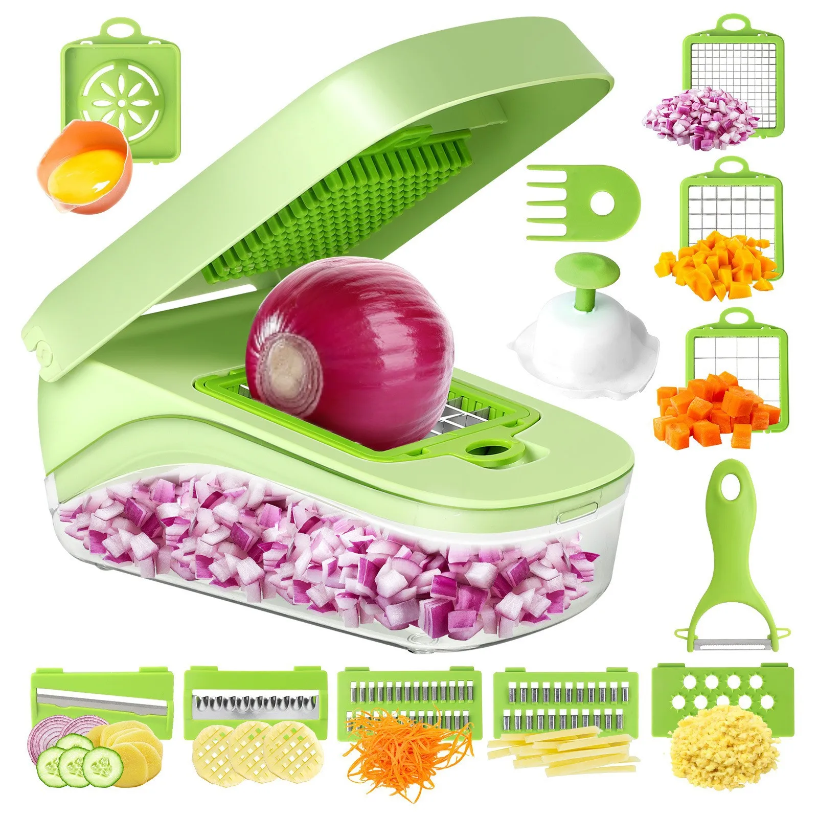 Multifunctional Vegetable Chopper Onion Chopper Handle Food Grate Food Chopper Kitchen Vegetable Slicer Dicer Cut