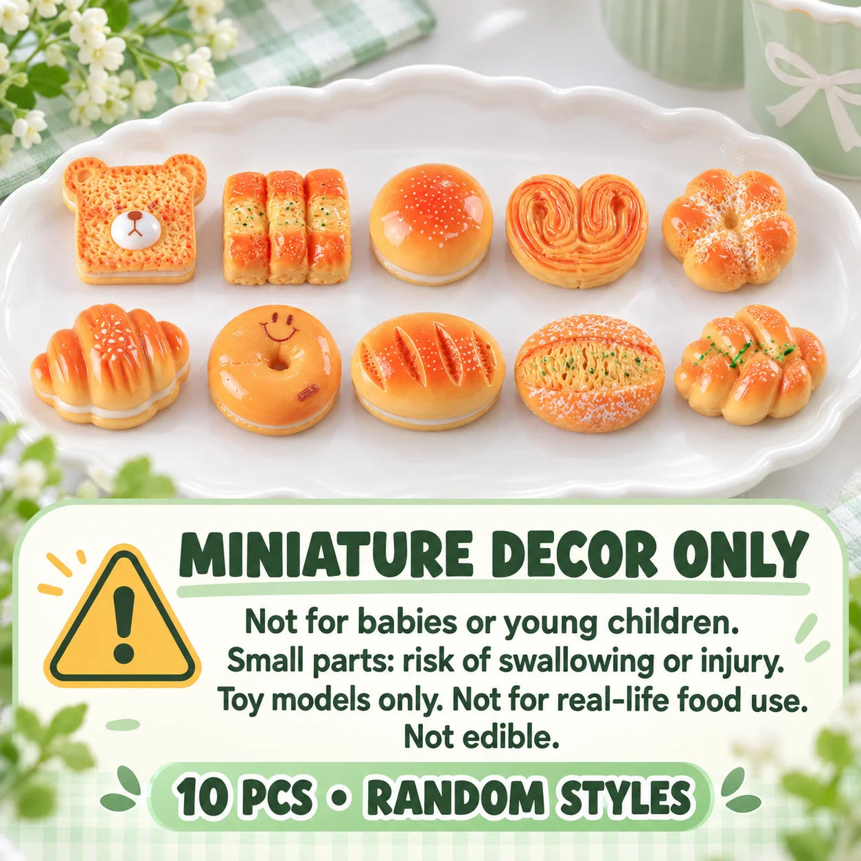 10pcs Mini Pretzel Bread Model Resin Miniature Bakery Food DIY Craft Accessories Minature Embellishments Home Decorations