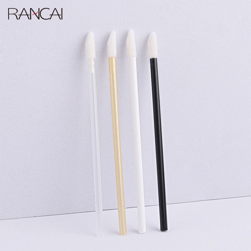 RANCAI – pinceaux de maquillage jetables, 50 pièces, brosse à lèvres, applicateur de Mascara pour les yeux, baguettes de rouge à lèvres, nettoyage des cils, cosmétique, outils de maquillage