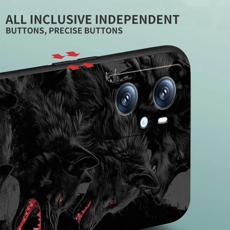 Anime Wolf Art Cool para OPPO Reno 5 6 7 A96 A40 A58 Realme GT A74 A78 Neo2 A74 A78 Find X5 X3 X7 X8 cubierta negra