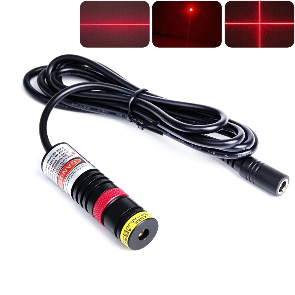 650nm 50mW/100mW/150mW/200mW Dot/Line/Cross Red Focusable Laser Module 18x65mm Woodwork Positioning
