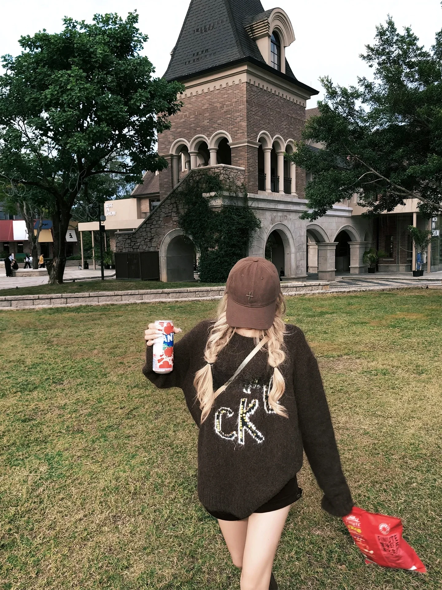 

Caramel Knitted Sweater Women's Outerwear Loose Fit Winter Faion Casual Sle Long Sve Straight Tube Polyester Blend