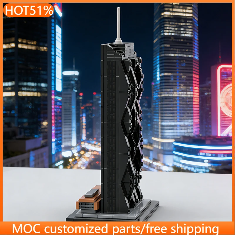 

408 PCS Construction Twin Skyscrapers MOC Customize Modular Building Block Brick Design Kids Creative DIY Boys Toy Birthday Gift