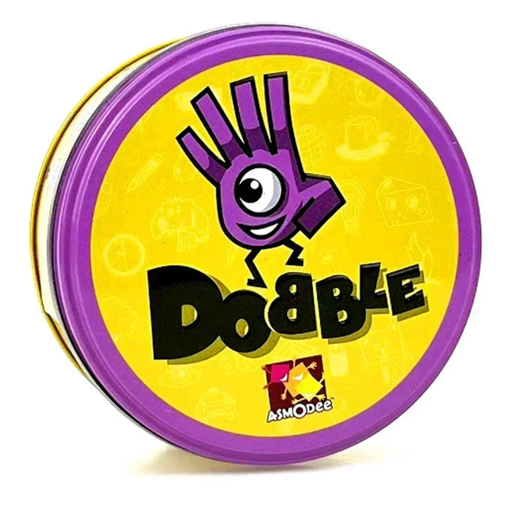 28 Styles Double juego Card Dobble Card Game Table Board Game for Dobbles Kids HP Metal Box Card Matching Toys for Childrens