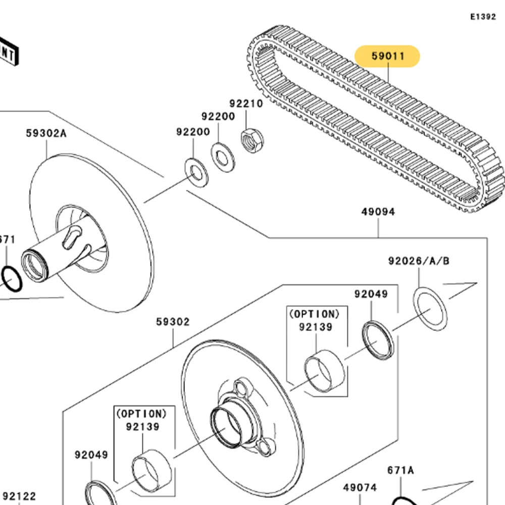 ATV Drive Belt Clutch V-Belt For Kawasaki Brute Force 650 750 KVF, Prairie 360 650 700 KVF700, KFX700 KSV700, Teryx 750 KRF750