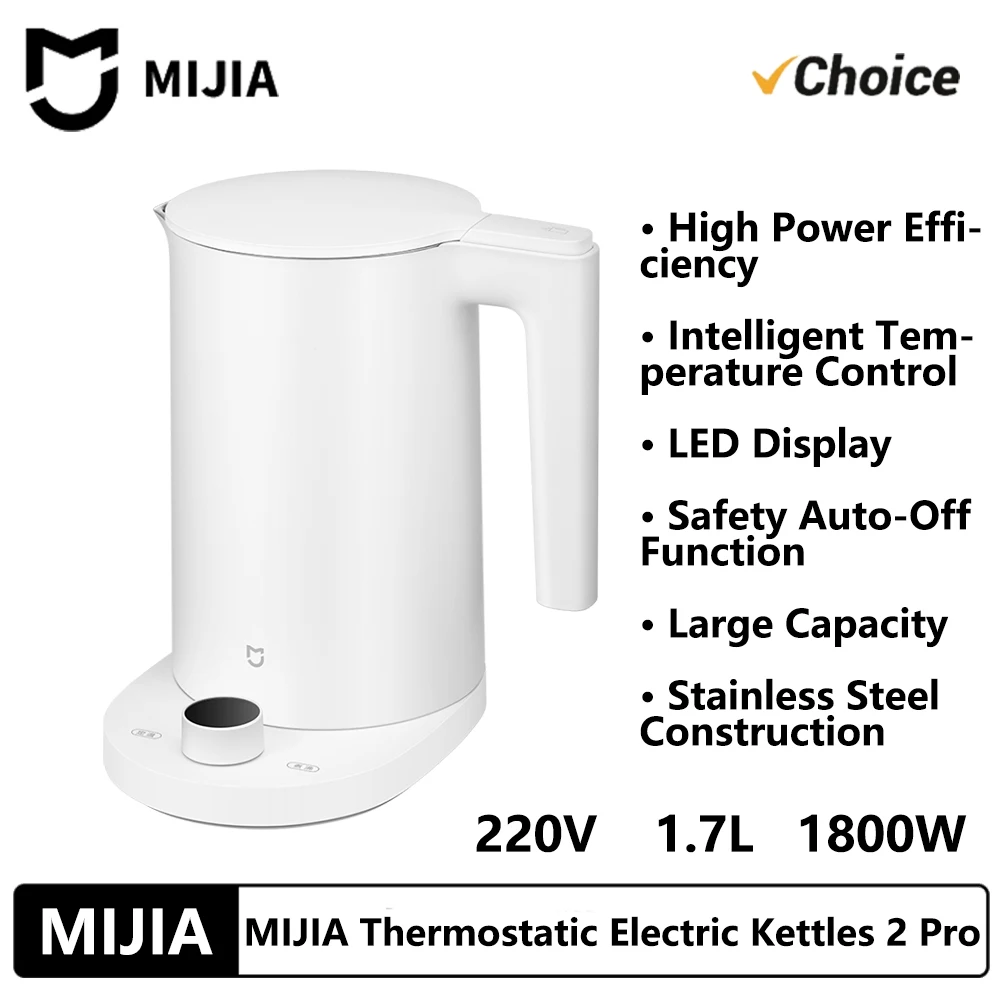 2025 NEW MIJIA Smart Kettle 2 Pro Electric Kettles Kitchen Appliances LED Display 24H Smart Temperature Constant Samovar 220V