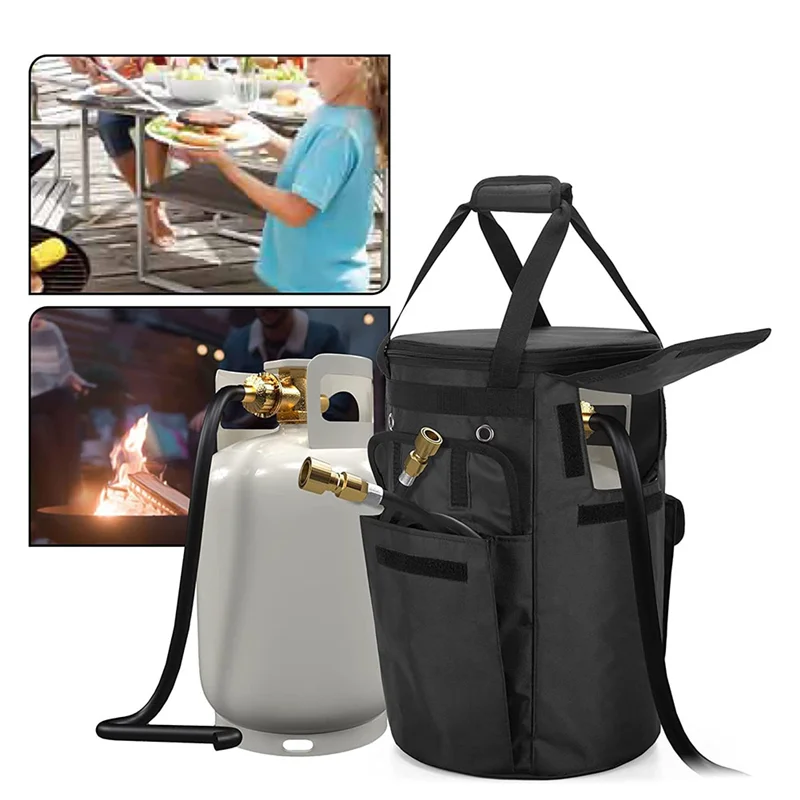 جديد-في الهواء الطلق 20 رطل خزان البروبان حقيبة المحمولة غطاء خزان غاز البروبان مع جيوب وحمل مقابض للخارجية ، حقيبة فقط