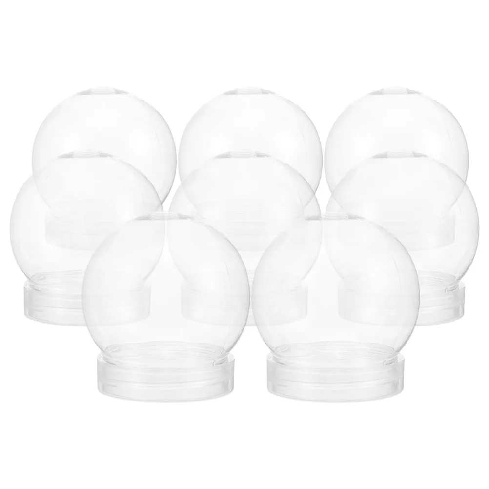 

8pcs Candy Bottle DIY Snow Globe Water Crafts Making Clear Plastic Globe Mold Transparent Ball Shape Crafts for Party Decoration