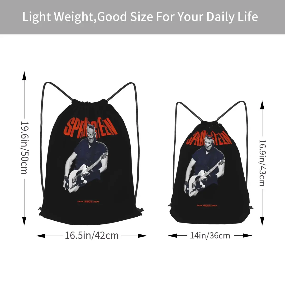 Bruce Springsteen Backpacks Fashion Drawstring Bundle Pocket Storage Bag Book Bags for Travel Students