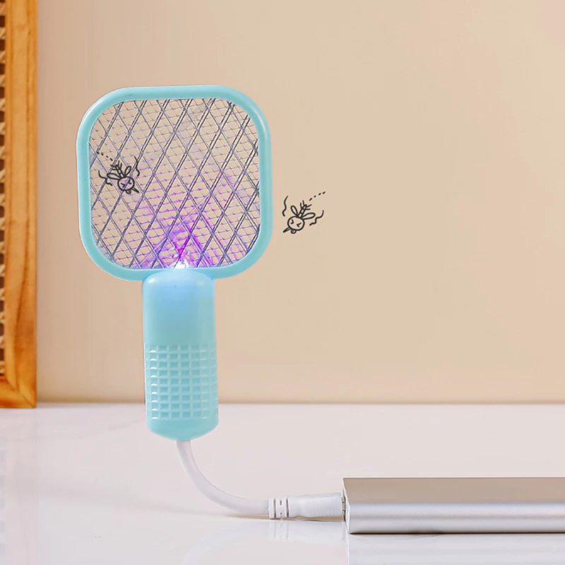 USB Mosquito Swatter Trap Pest Control Mini Electric Shock Insect Racket Portable UV Light Fly Bug Zapper Summer