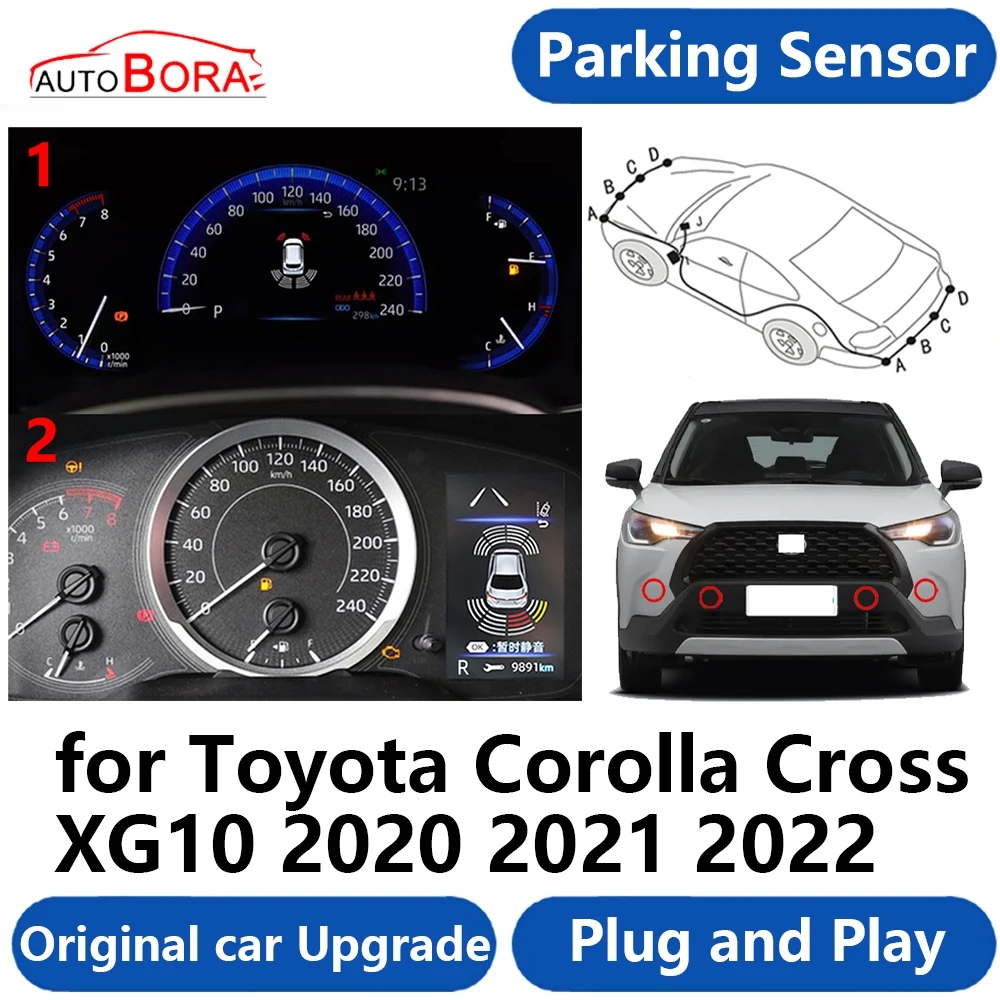 

AutoBora OEM Parking Sensor Buzzer System Reverse Backup Accessories Plug and Play for Toyota Corolla Cross XG10 2020 2021 2022