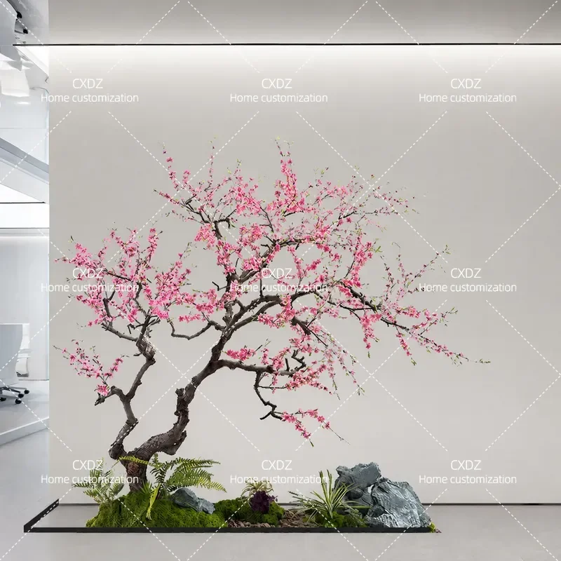 Artificial Peach Blossom Tree Fake Cherry Blossom Tree for Landscaping Festival New Year Wishing Tree Flower Decoration