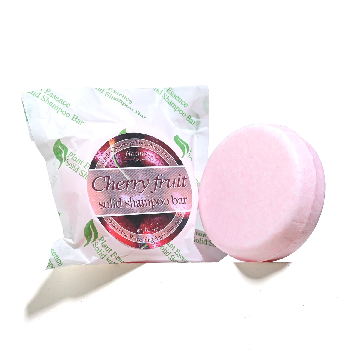 Handmade Organic Plant Essential Oil Soap Fruit Cherry Deep Cleaning Shampoo with Eco-Friendly Paper Bag Packaging