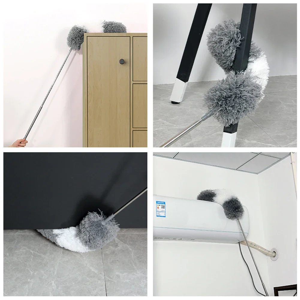 Telescopic Cleaning Duster Brush Extended Long Crevice Spider Web Microfiber Brushes Bendable Household Dust Clean Remover