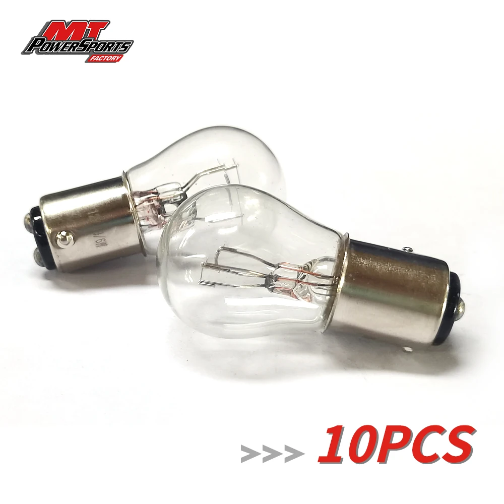 10pcs Halogen Headlamps Bulbs 12V 18/6W Stop/Tail Bayonet (A4872) Light Bulb ATV Moped Scooter Motorcycle Accessories BAY15D