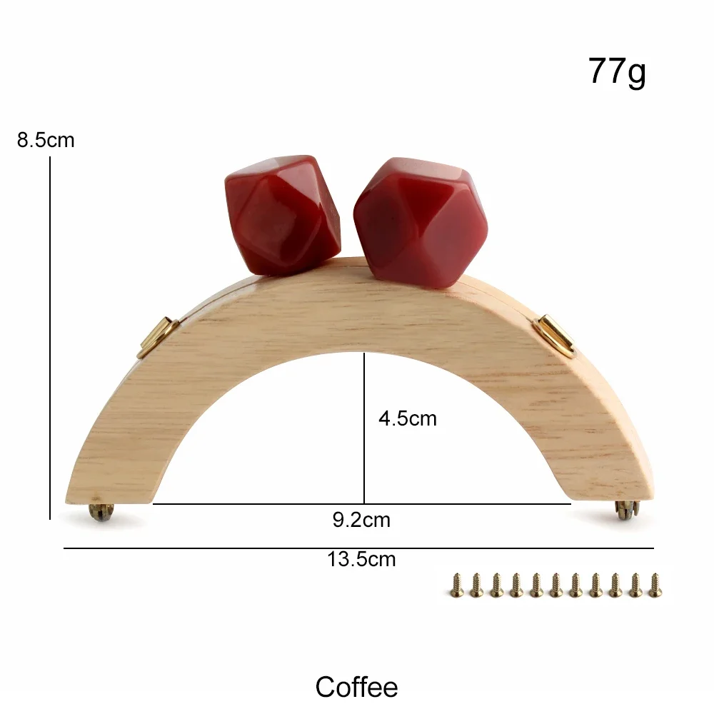 2/5/10PCS 13.5x8.5cm Arch Shape Colored Beads Wooden Mini Purse Frame For Handbag Bags Shoulder Kiss Clasp Wood Clip Accessories