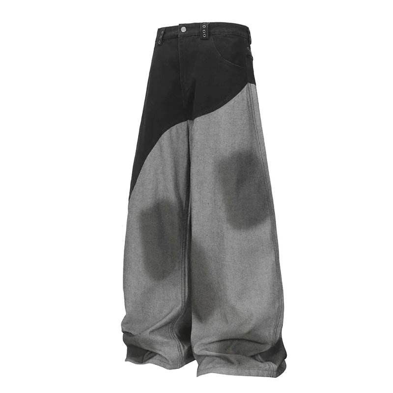 

Hip Hop Fashion Casual Jeans Pants Patchwork Streetwear Loose Denim Trousers For Male Vintage