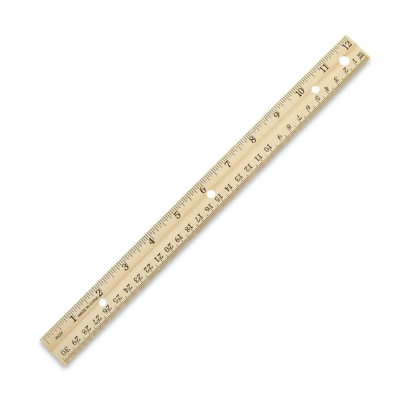 (6 pack) Wood Ruler, 12 inch, Ideal for Elementary to High School Educational Level