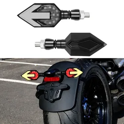 2024 2PCS LED Motorcycle Turn Signals Light Tail Flasher Flowing Water Blinker IP68 Motorcycle Arrow Flashing Lights