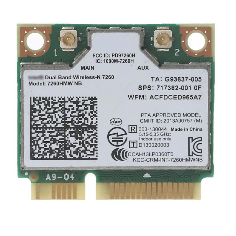 7260NB for INTEL 7260HMW for NB MINI PCI-E WIFI Card forHP Laptop 300M Duan-band Wireless Network Adapter SPS:717382-001