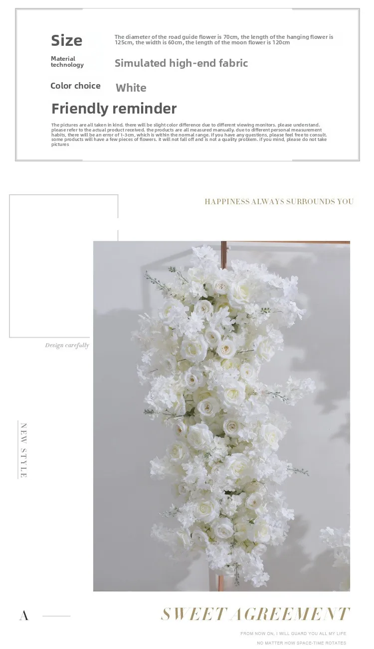 Weiße Künstliche Kirschblüten-Reihe Blumenball Hochzeits-Hintergrund Bühnen-Tischdekoration Schaufenster-Ausstellungsdekoration Großhandel – Detail 6