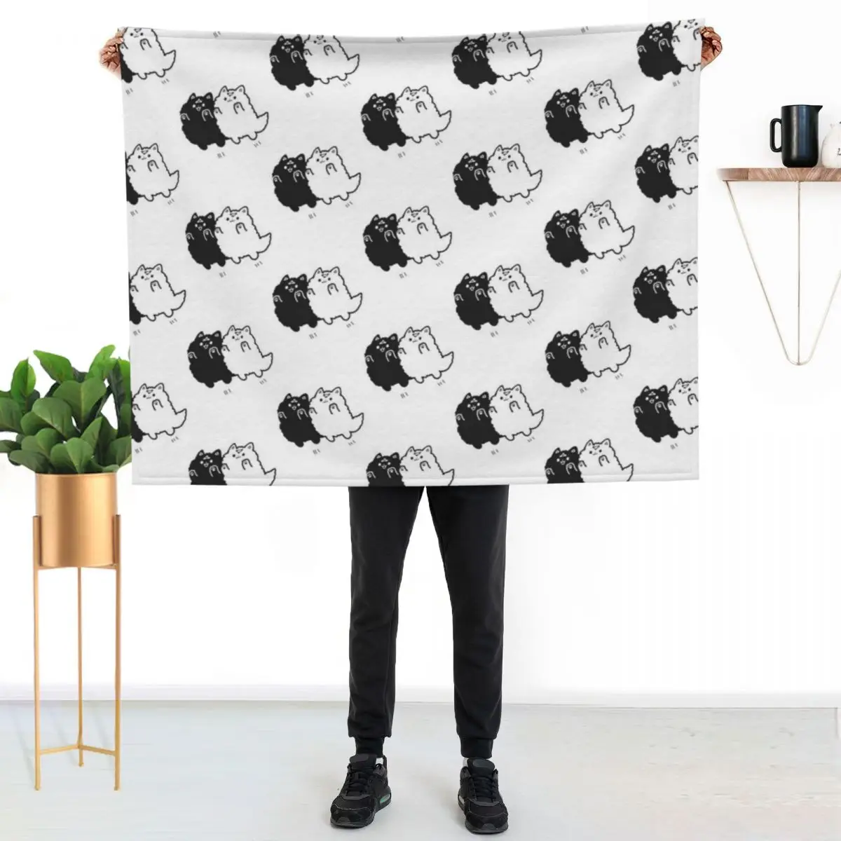 Divine Dogs Chibi Throw Blanket Warm Napping Blanket for Office Couch Bed