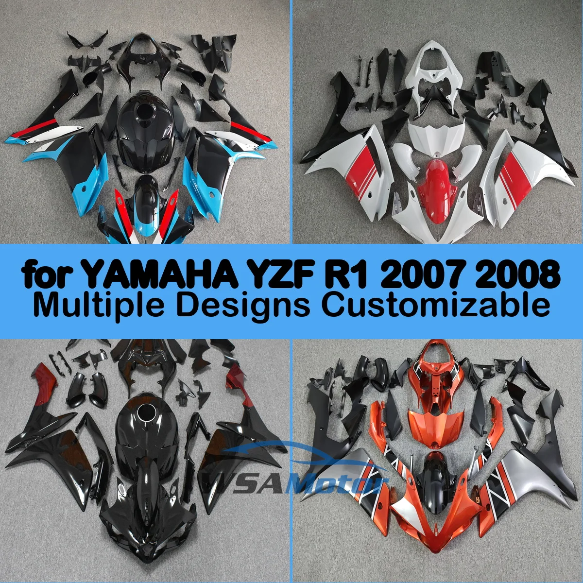 for YAMAHA for YZF for R1 2007 2008 Prime Motorcycle Fairing Kit Injection ABS Plastic Bodywork Cowling Set