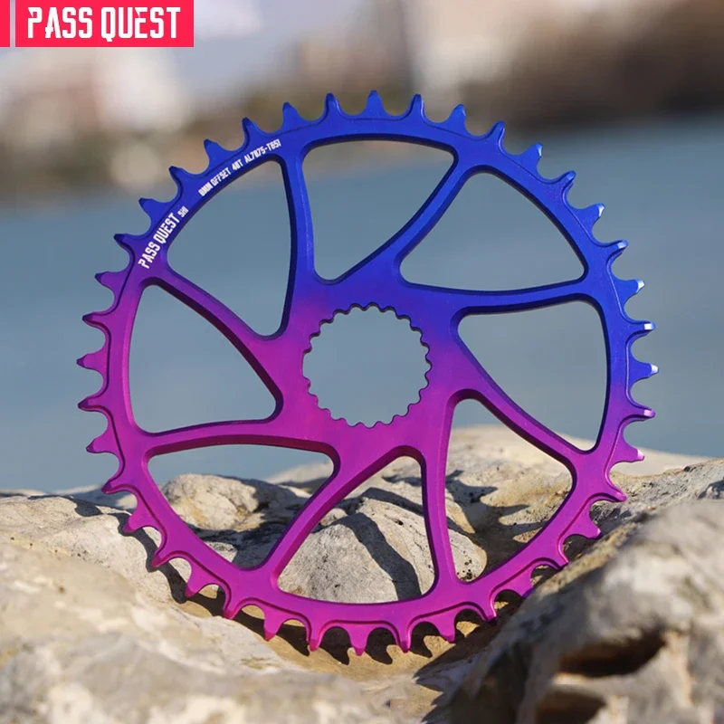 PASS QUEST gradient violet blue for SHIMANO M9100 M8100 M7100 M6100   Direct Mount Crank Narrow Wide Chainring ROUND