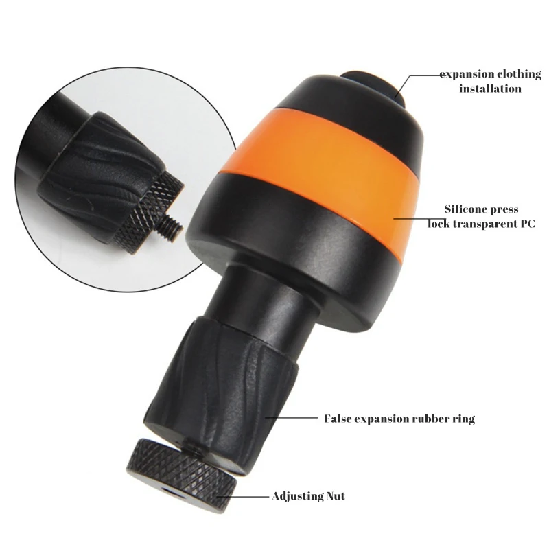 2 pçs bicicleta guiador barra de luz final luz advertência segurança alimentado por bateria lâmpada ciclismo led barra final plugues luz indicadora