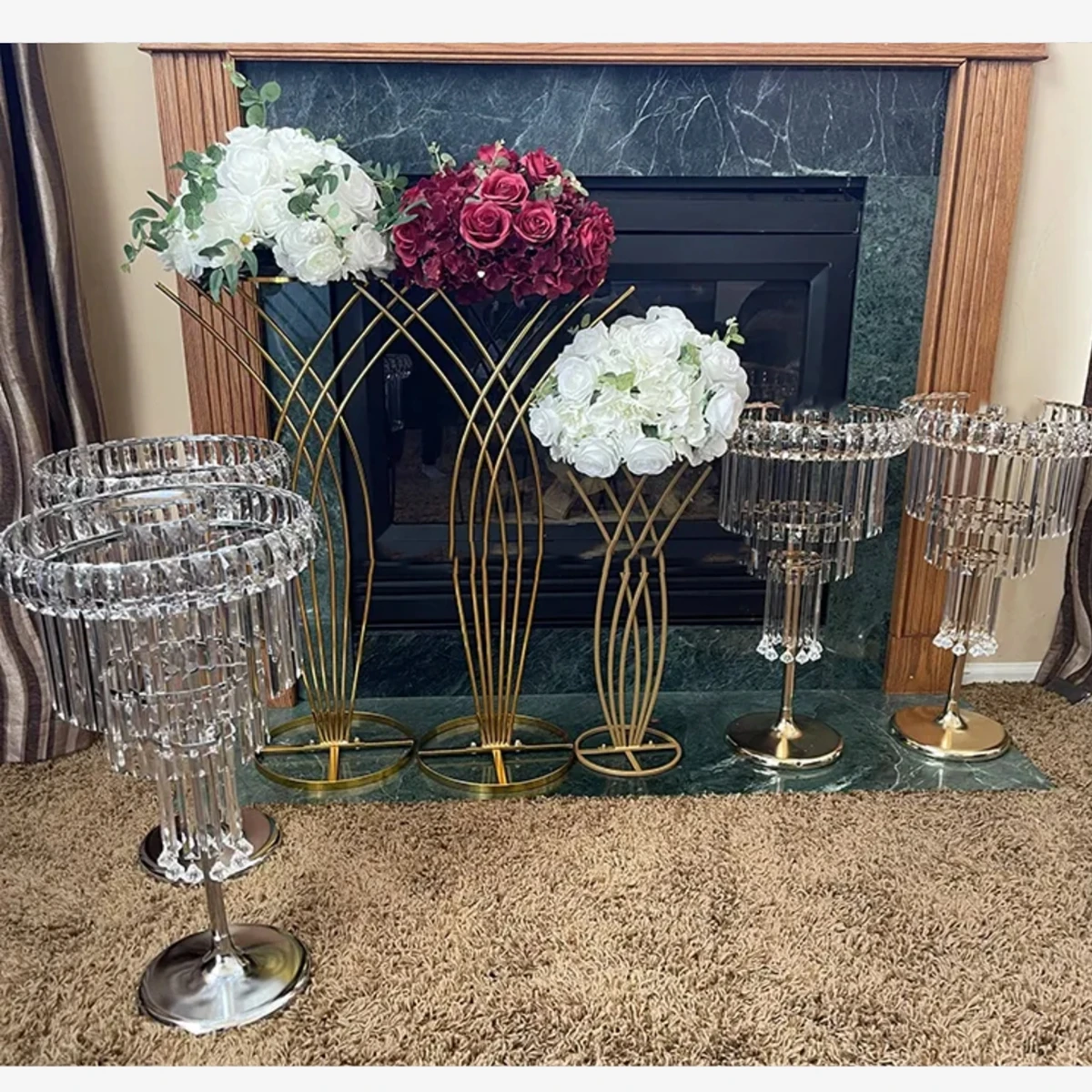 No light )4pcs/10pcs)90cm/120cm  Tall Table Centerpiece Acrylic Display Racks Flower Stand for Wedding Party Event