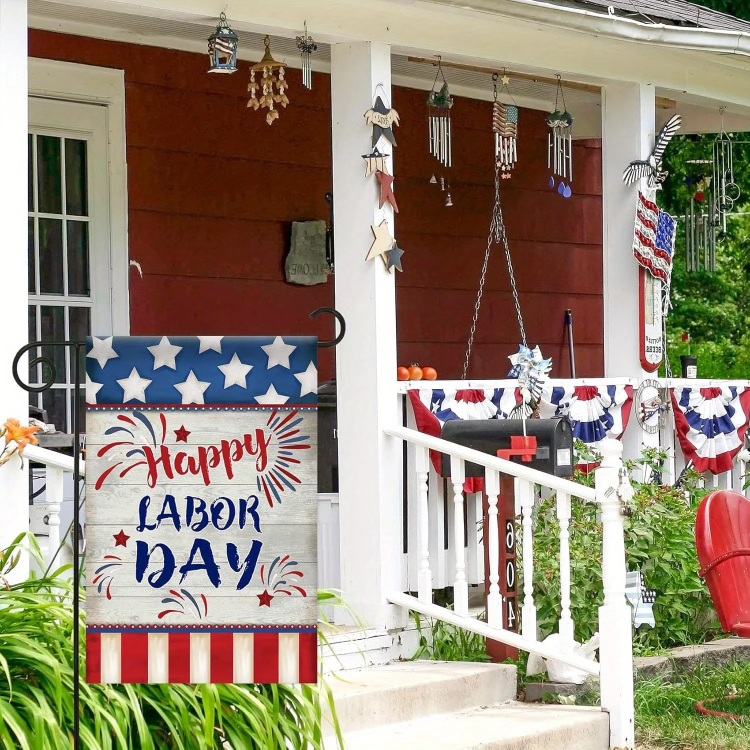 Patriotic Labor Day Garden Flag 5