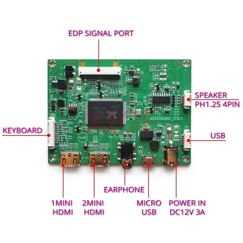 Driver Controller Board For NV173FHM-NX1/NX4/NY1 USB Micro Laptop Screen 1920x1080 40 Pin EDP 2HDMI-Mini 17.3