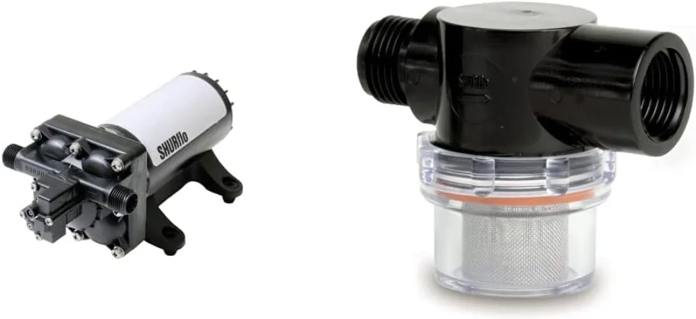 مضخة مياه كهربائية 12 فولت تيار مستمر 4 GPM 55 رطل لكل بوصة مربعة ذات تدفق عالي للسيارات RV البحرية #5