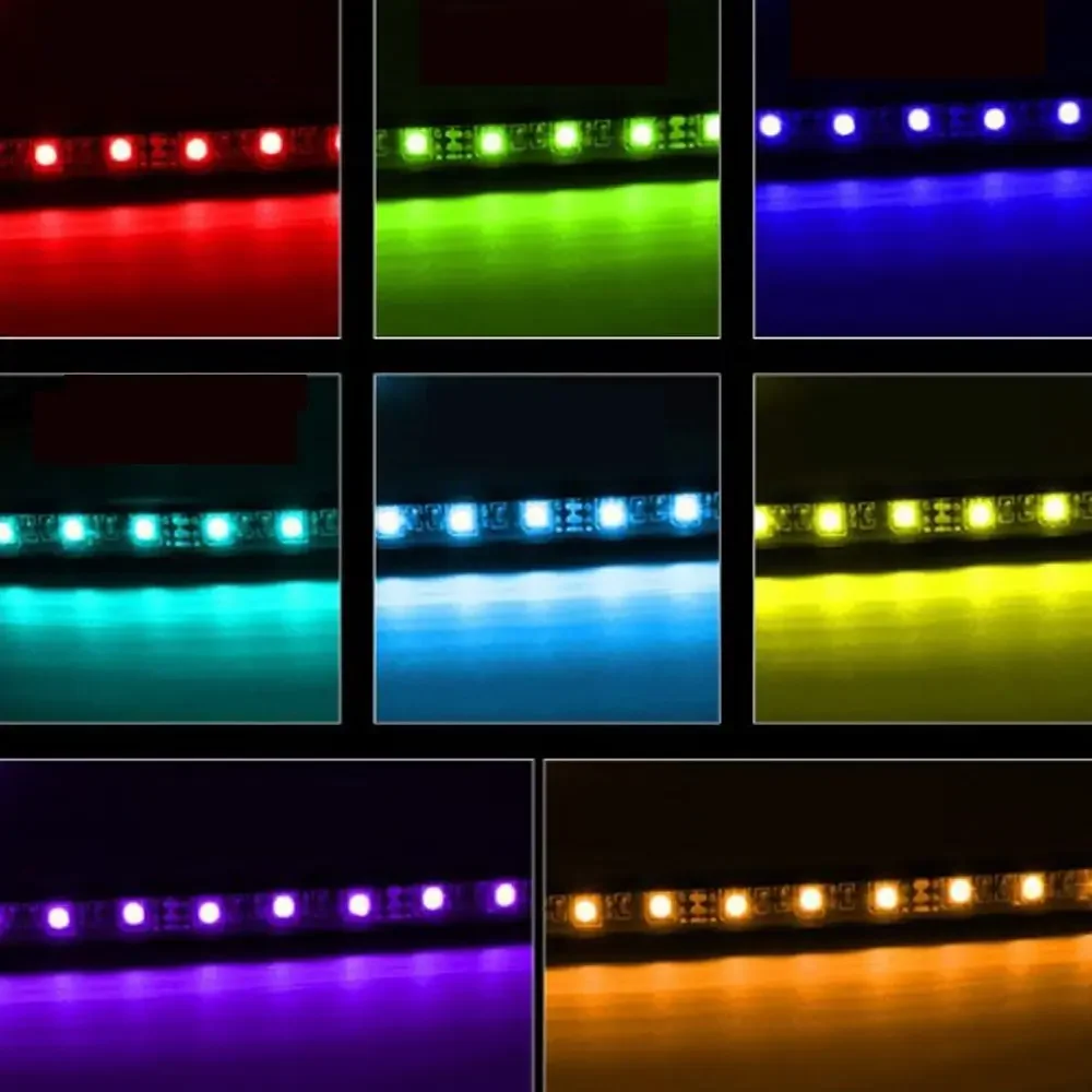 Multicolor Car 9 LED 2 In1 Interior Atmosphere Lights Dash Floor Foot Strip Lights Cigarette Lighter Adapter Decorative Lamp