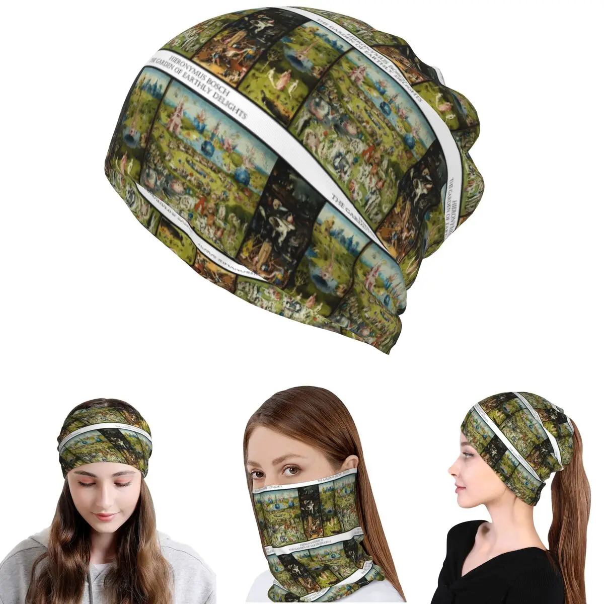 The Garden Of Earthly Delights (circa 1490-1510) By Hieronymus Bosch Bandana Neck Gaiter Face Scarf Balaclava Beanies Hat
